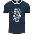 Roman Armour Fancy Dress Warrior Gym MMA Mens Ringer T-Shirt FotL Navy Blue/White