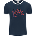 Love Cycling Funny Bicycle Bike Mens Ringer T-Shirt FotL Navy Blue/White