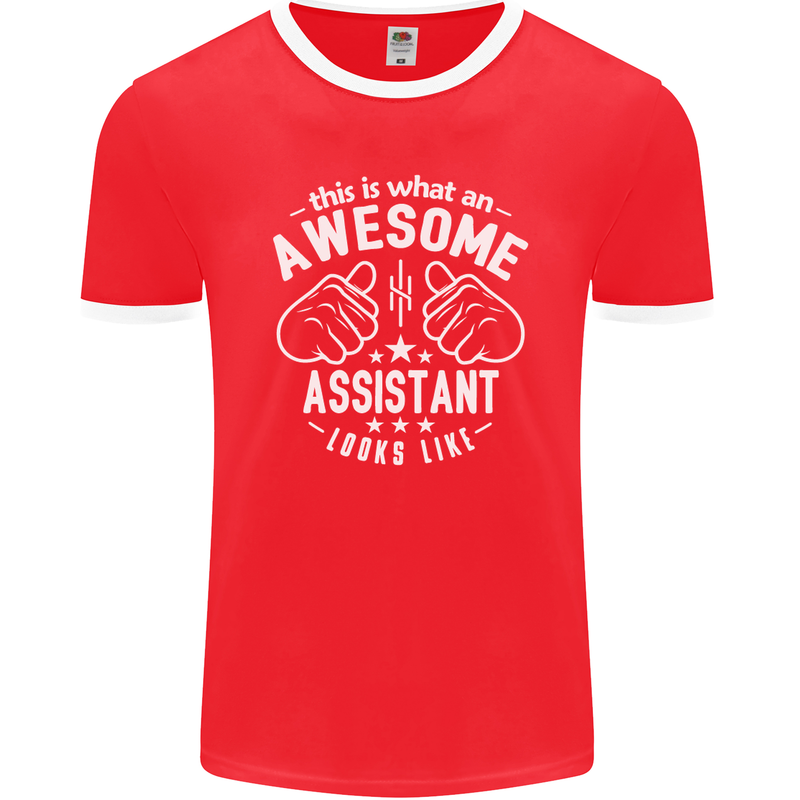 An Awesome Assistant Looks Like Mens Ringer T-Shirt FotL Red/White