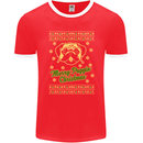 Merry Puggin' Christmas Funny Pug Mens Ringer T-Shirt FotL Red/White