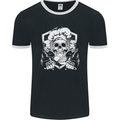 Skull Chef Cooking Cook Baker Baking Mens Ringer T-Shirt FotL Black/White