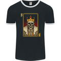 King Playing Card Gothic Skull Poker Mens Ringer T-Shirt FotL Black/White