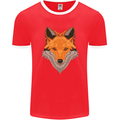 Polygonal Fox Mens Ringer T-Shirt FotL Red/White