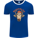 Muhdolf Funny Rudolf Christmas Cow Mens Ringer T-Shirt FotL Royal Blue/White