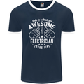 This Is What an Awesome Electrician Looks Like Mens Ringer T-Shirt FotL Navy Blue/White