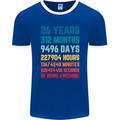 26th Birthday 26 Year Old Mens Ringer T-Shirt FotL Royal Blue/White