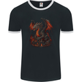 A Fierce Fantasy Dragon Mens Ringer T-Shirt FotL Black/White