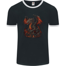 A Fierce Fantasy Dragon Mens Ringer T-Shirt FotL Black/White