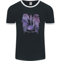 Guitar Heaven Wings Guitarist Electric Bass Mens Ringer T-Shirt FotL Black/White