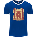 A Highland Cow Mens Ringer T-Shirt FotL Royal Blue/White