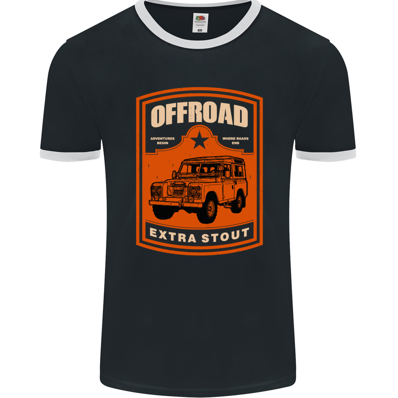 Offroad Extra Stout 4X4 Offroading Off Road Mens Ringer T-Shirt FotL Black/White