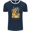 Father's Day Football Dad & Son Daddy Mens Ringer T-Shirt FotL Navy Blue/White