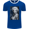 Marilyn Tattoo Mens Ringer T-Shirt FotL Royal Blue/White