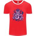 Purple Cthulhu Kraken Octopus Mens Ringer T-Shirt FotL Red/White