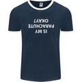 Is My Parachute Okay? Skydiving Para 1 2 3 Mens Ringer T-Shirt FotL Navy Blue/White