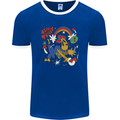 Stay Trippy Magic Mushrooms LSD Mens Ringer T-Shirt FotL Royal Blue/White