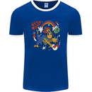 Stay Trippy Magic Mushrooms LSD Mens Ringer T-Shirt FotL Royal Blue/White