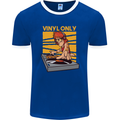 DJ Decks Vinyl Only Funny DJing Turntable Mens Ringer T-Shirt FotL Royal Blue/White