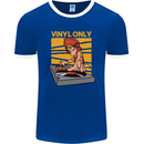 DJ Decks Vinyl Only Funny DJing Turntable Mens Ringer T-Shirt FotL Royal Blue/White