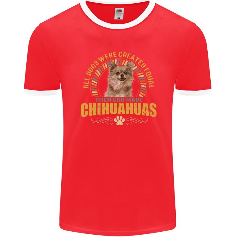 A Chihuahua Dog Mens Ringer T-Shirt FotL Red/White