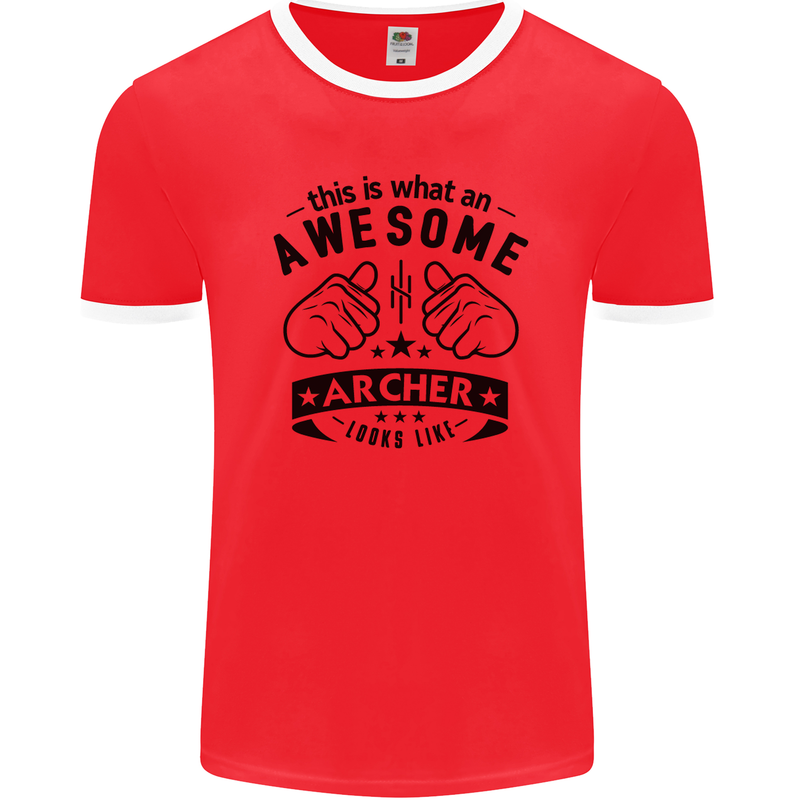 An Awesome Archer Looks Like Archery Mens Ringer T-Shirt FotL Red/White