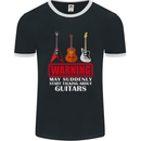 Suddenly Start Talking About Guitars Funny Mens Ringer T-Shirt FotL Black/White