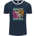 Retro Space Video Game Arcade Alien Mens Ringer T-Shirt FotL Navy Blue/White