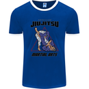 Jiu jitsu Word Cloud MMA Mixed Martial Arts Mens Ringer T-Shirt FotL Royal Blue/White