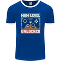 Mum Level Unlocked New Mommy Baby Born Mens Ringer T-Shirt FotL Royal Blue/White