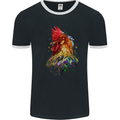 A Chicken Watercolour Mens Ringer T-Shirt FotL Black/White