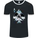 Ace of Spades Skull Mens Ringer T-Shirt FotL Black/White
