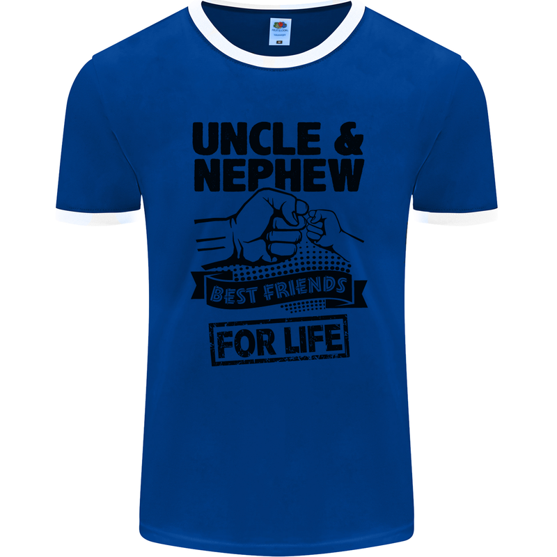 Uncle & Nephew Best Friends Uncle's Day Mens Ringer T-Shirt FotL Royal Blue/White