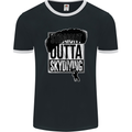 Straight Outta Skydiving Funny Freefall Mens Ringer T-Shirt FotL Black/White