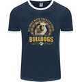 A Bulldog Dog Mens Ringer T-Shirt FotL Navy Blue/White