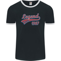 Legend Since 36th Birthday 1987 Mens Ringer T-Shirt FotL Black/White