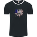 American Eagle Flag 4th of July USA Mens Ringer T-Shirt FotL Black/White