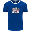 Offensive Pig Finger Flip Mens Ringer T-Shirt FotL Royal Blue/White