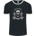 Fook Off My Life Rules Skull Finger Flip Mens Ringer T-Shirt FotL Black/White