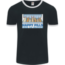 Bunny Rabbit Happy Pills Antidepressant Mens Ringer T-Shirt FotL Black/White