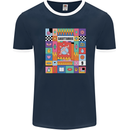 Vibrant Sagittarius Star Sign Zodiac Mens Ringer T-Shirt FotL Navy Blue/White