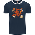 Wild & Free Mushroom Foraging Nature Mens Ringer T-Shirt FotL Navy Blue/White