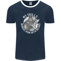Nordic Man With Beard Funny Viking Mens Ringer T-Shirt FotL Navy Blue/White