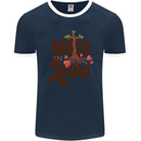 Christian Rooted in Love Christianity Jesus Mens Ringer T-Shirt FotL Navy Blue/White
