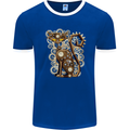 Steampunk Cat Mens Ringer T-Shirt FotL Royal Blue/White