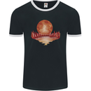 Red Moon Lake Universe Cosmos Space Mens Ringer T-Shirt FotL Black/White