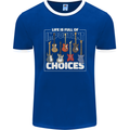 Guitar Important Choices Guitarist Music Mens Ringer T-Shirt FotL Royal Blue/White