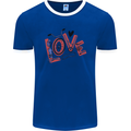 Love Cycling Funny Bicycle Bike Mens Ringer T-Shirt FotL Royal Blue/White