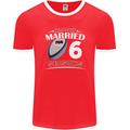 6 Year Wedding Anniversary 6th Rugby Mens Ringer T-Shirt FotL Red/White