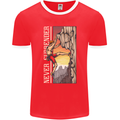 Never Surrender Rock Climbing Climber Mens Ringer T-Shirt FotL Red/White