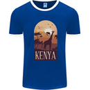 Kenya Safari Mens Ringer T-Shirt Royal Blue/White